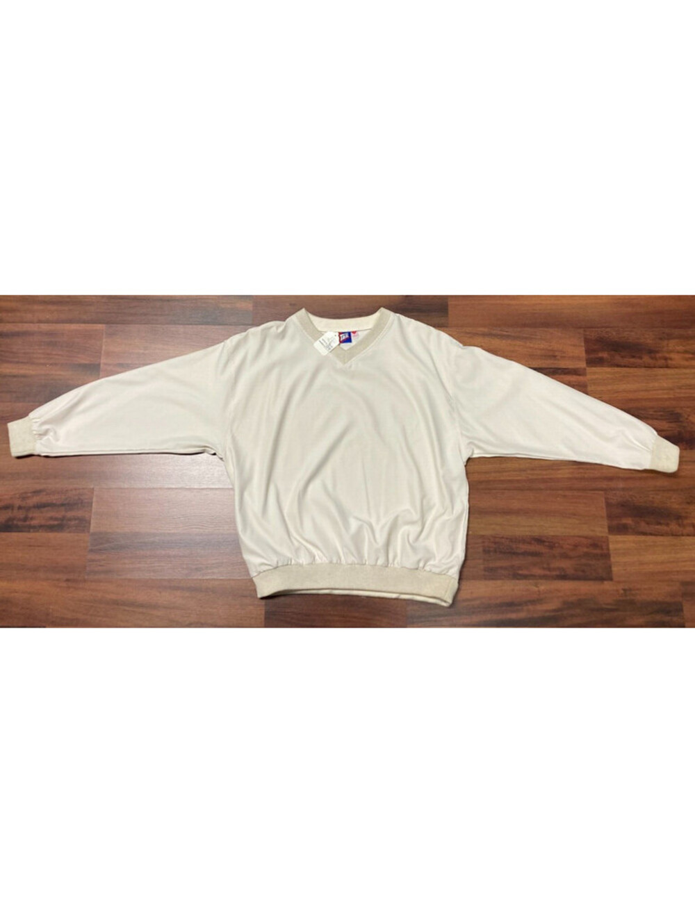 VTG TAIL Golf Mens Large Windbreaker Pullover Beige NWT Side Pockets